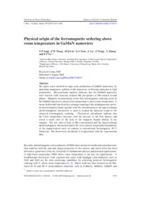 Magnetic ordering / Quantum phases / Condensed matter physics / Inorganic compounds / Spintronics / Nanowire / Gallium manganese arsenide / Ferromagnetism / Zinc oxide / Chemistry / Physics / Matter