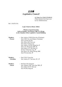 立法會 Legislative Council LC Paper No. CB[removed]These minutes have been seen by the Administration) Ref : CB2/PL/HA