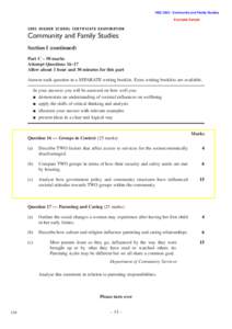 HSCCommunity and Family Studies Exemplar Sample 2002 HIGHER SCHOOL CERTIFIC ATE EXAMINATION  Community and Family Studies