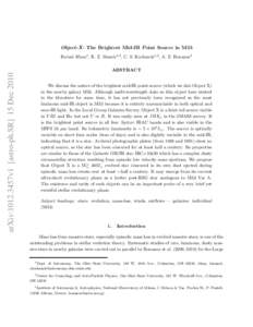 Object-X : The Brightest Mid-IR Point Source in M33 Rubab Khan1 , K. Z. Stanek1,2 , C. S. Kochanek1,2 , A. Z. Bonanos3 arXiv:1012.3457v1 [astro-ph.SR] 15 Dec[removed]ABSTRACT