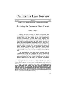 Criminal law / Punishments / James Madison / Penology / United States v. Bajakajian / United States Constitution / Eighth Amendment to the United States Constitution / Browning-Ferris Industries v. Kelco Disposal / Cruel and unusual punishment / Law / Ethics / Justice