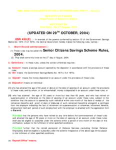 PUBLISHED IN THE GAZETTE OF INDIA : EXTRAORDINARY, PART II – Sec.3(i)]  MINISTRY OF FINANCE (Department of Economic Affairs) NOTIFICATION New Delhi, the 2nd August, 2004