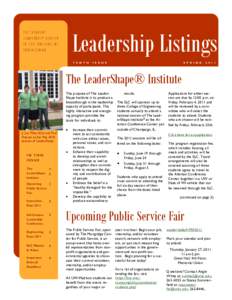 THE STUDENT LEADERSHIP CENTER IN THE COLLEGE OF ENGINEERING  Leadership Listings
