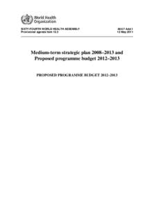 SIXTY-FOURTH WORLD HEALTH ASSEMBLY Provisional agenda item 12.3 A64/7 Add.1 12 May 2011