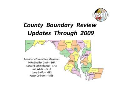 SHA County Boundary Review   Updates Through 2009