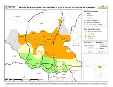 PRODUCTION AND MARKET FLOW MAPS: SOUTH SUDAN FIRST SEASON SORGHUM El Obeid Key Market Centres Retail