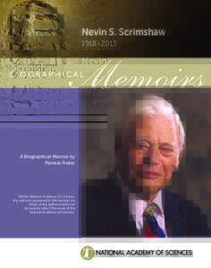 Nevin S. Scrimshaw 1918–2013 A Biographical Memoir by Pamela Fraker
