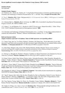 Reversible addition−fragmentation chain transfer polymerization / Radical polymerization / Emulsion polymerization / Chain transfer / Polymerization / Polymer / Chemistry / Polymer chemistry / Living free radical polymerization