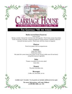 Carriage House The at the Emlen Physick Estate v Cape May, NJ  The Contessa: $45
