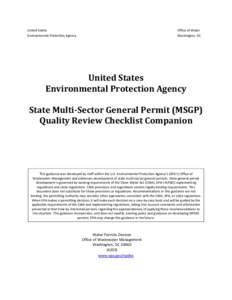 Attachement I.5 - Stormwater MSGP Checklist Companion