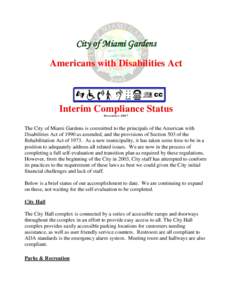 Microsoft WordCity of Miami Gardens - Interim Compliance Status.doc