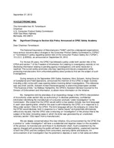 U.S. Consumer Product Safety Commission / Consumer Product Safety Act / CPSC / Law / 110th United States Congress / Government / Consumer Product Safety Improvement Act / Nancy Nord / Consumer Product Safety Commission / Consumer protection law / Bethesda /  Maryland