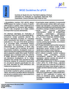 Review  MIQE Guidelines for qPCR