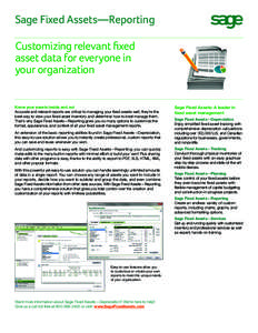 Finance / Fixed assets management / Fixed asset / Depreciation / Asset / Sage Group / Microsoft Dynamics GP / Fixed assets register / Accountancy / Business / Generally Accepted Accounting Principles