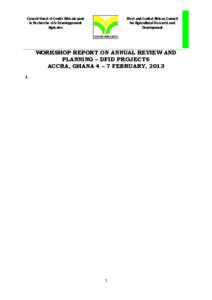 Conseil Ouest et Centre Africain pour la Recherche et le Développement Agricoles West and Central African Council for Agricultural Research and