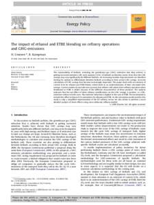 The impact of ethanol and ETBE blending on refinery operations and GHG-emissions