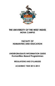 THE UNIVERSITY OF THE WEST INDIES MONA CAMPUS FACULTY OF HUMANITIES AND EDUCATION