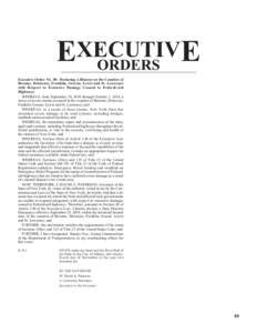 EXECUTIV E ORDERS Executive Order No. 40: Declaring a Disaster in the Counties of Broome, Delaware, Franklin, Greene, Lewis and St. Lawrence with Respect to Extensive Damage Caused to Federal-Aid