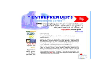 The  ENTREPRENUER’S TM Guidebook Series