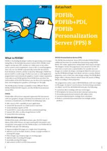 PDFlib, PDFlib+PDI, Personalization Server data sheet