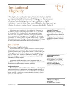 [removed]FSA Handbook Volume 2, Chapter 1: Institutional Eligibility