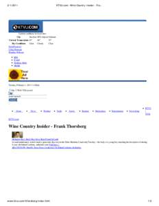 KTVU.com: Wine Country Insider - Frank Thorsberg