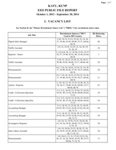 Page: 1/17  KATU, KUNP EEO PUBLIC FILE REPORT October 1, [removed]September 30, 2014