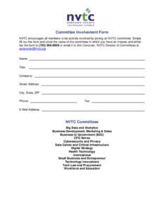 Committee Involvement Form