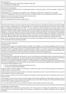 Planet Festival Ltd a: 3, The Stables, Wilmslow Rd, East Didsbury, Manchester, M20 5PG tel: [removed]fax: [removed]Status Disclosure Information The Financial Conduct Authority (FCA) is the independent regulator of