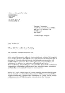 Allianz zur Rettung der Nachtzüge c/o umverkehR KalbreitestrasseZürich Schweiz Tel +