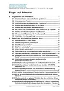 FAQ Biotechnologie und Patente