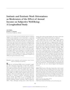 [removed][removed]PERSONALITY AND SOCIAL PSYCHOLOGY BULLETIN Malka, Chatman / INCOME AND SUBJECTIVE WELL-BEING ARTICLE