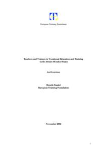 Alternative education / Vocational school / Secondary education / Certified teacher / Teacher education / Teacher / Vocational university / Bachelor of Vocational Education / School of Pedagogical and Technological Education / Education / Vocational education / Educational stages