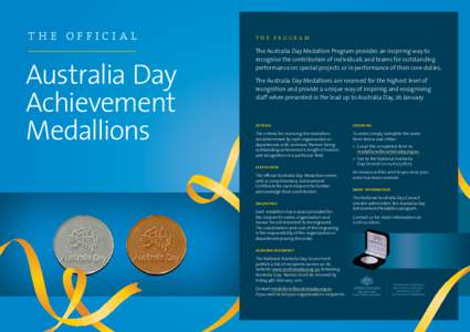 the offici a l  Australia Day Achievement Medallions