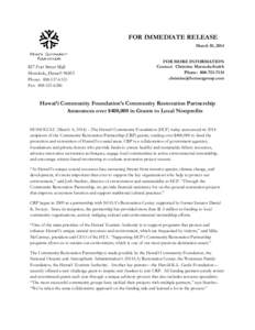 Microsoft Word - CRP News Release - FINAL