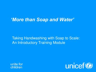 ‘More than Soap and Water’  Taking Handwashing with Soap to Scale: An Introductory Training Module  Learning Objectives: