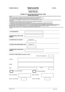 REGISTRY OF PATENTS BRUNEI DARUSSALAM PATENTS FORM 42  Rule 83(3)