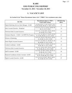 Page: 1/25  KARE EEO PUBLIC FILE REPORT November 21, [removed]November 20, 2013