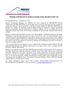 Microsoft Word - Press Release_Phoenix International Contracted for MH370 Search.docx