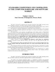 STANDARDS COMPETITION AND COOPERATION AT THE COMPUTER HARDWARE AND SOFTWARE MARKET