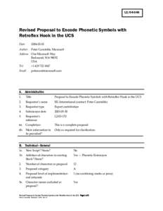 Microsoft Word - Revised Proposal to Encode Phonetic Symbols with Retroflex Hook in the UCS-001.doc