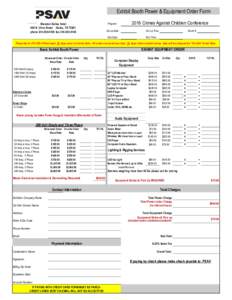 Exhibit Booth Power & Equipment Order Form Program: Sheraton Dallas Hotel 400 N. Olive Street Dallas, TXphonefax