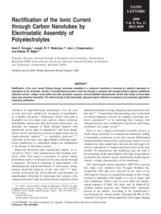 NANO LETTERS Rectification of the Ionic Current through Carbon Nanotubes by Electrostatic Assembly of