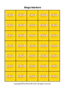 Bingo Markers  Copyright C