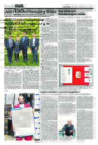 Basel.Stadt.   | Dienstag, 24. September 2013 | Seite 14 Jetzt kommt Hansjörg Wilde CVP, SVP und FDP wollen Parteilosen als Gemeindepräsidenten