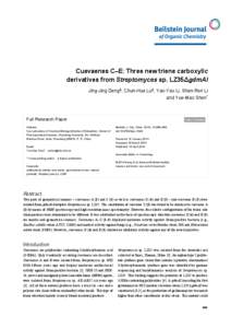 Cuevaenes C–E: Three new triene carboxylic derivatives from Streptomyces sp. LZ35ΔgdmAI Jing-Jing Deng‡, Chun-Hua Lu‡, Yao-Yao Li, Shan-Ren Li