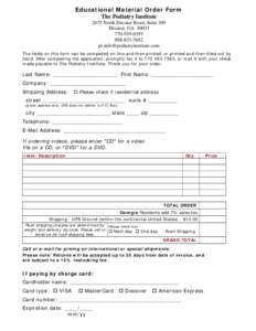 Educational Material Order Form