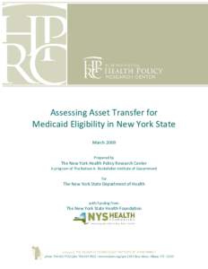 Assessing Asset Transfer for Medicaid Eligibility in New York State