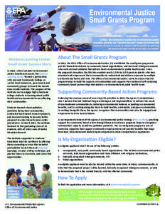 Environmental Justice Small Grants Factsheet