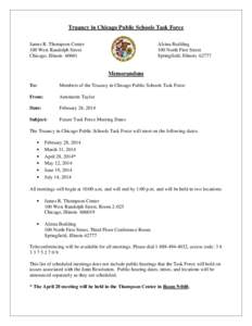 Truancy in Chicago Public Schools Task Force 2014 Meeting Schedule (Revised[removed])